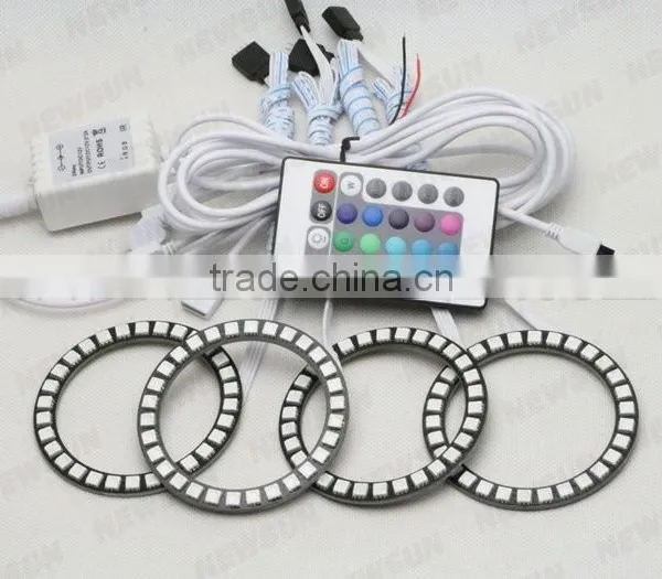 4 X80mm 5050SMD 30leds RGB Angel Eyes for All Car, DC 12 V Universal Use Color Changing Led Angel Eyes Rgb Rings 80mm photo-2
