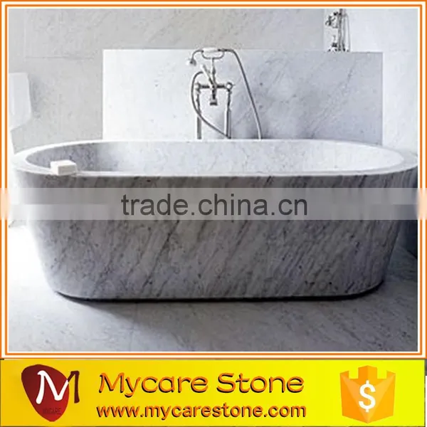 Carrara White Marble Freestanding Bathtub photo-2