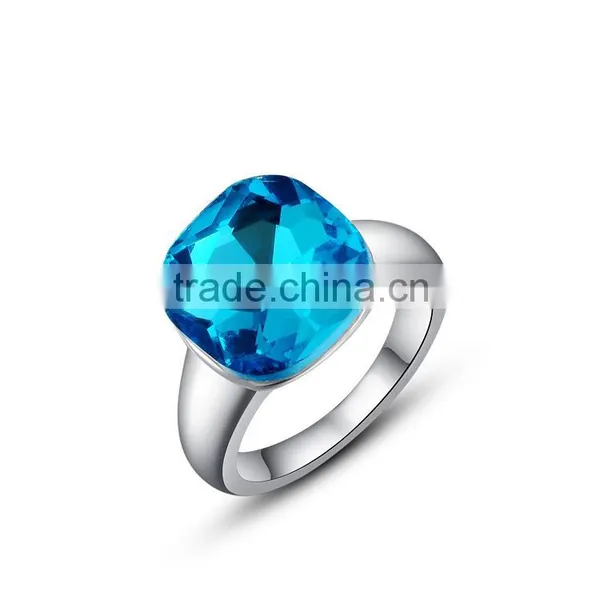 Wholesale 925 Silver Sapphire Jewelry Single Stone Wedding Ring photo-3
