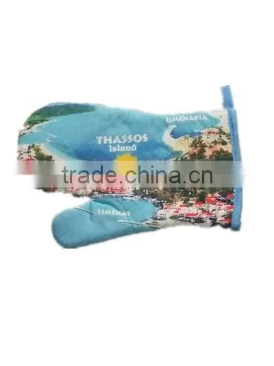Kitchen Oven Mitten With Greece Sea Side Printing photo-2