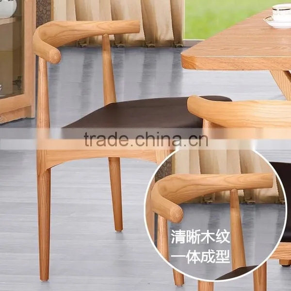 Solid Wood Simple European Design Cow Horn Dining Chair photo-3
