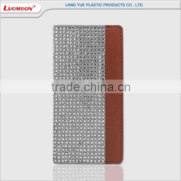 Contract Color Austrian Diamond pu Leather With 2 Card Slot Phone Case for Iphone 7 4 5 6 S SE C PLUS photo-2