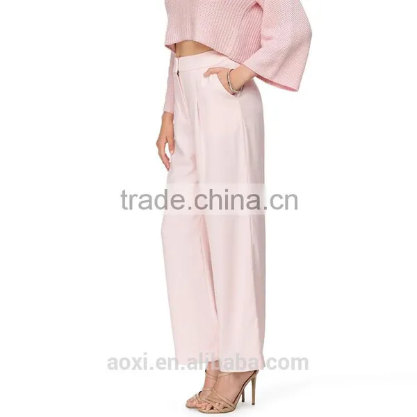 China Supplier Ltweight Plain Dyed Formal Wear Fashion Baggy Pants for Women photo-4