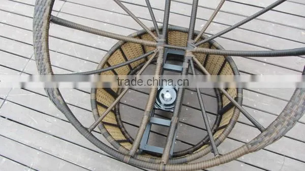 Modern Rattan Swivel Sofa Chair Round Cushion Cover photo-6