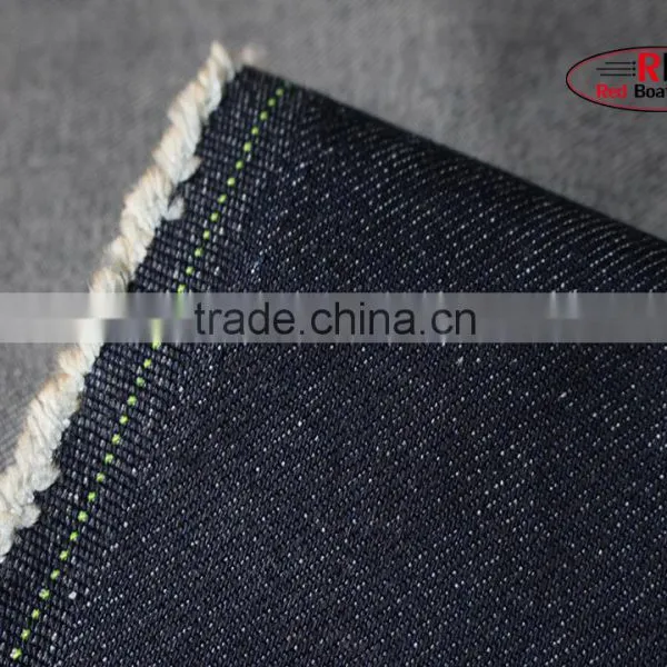 12oz Blue Color Slub 100%Cotton Stretch Denim Fabric photo-4