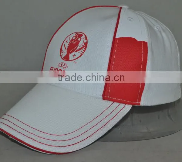 Guangzhou Hat Factory Professional Custom 100% Cotton White/red Promotional Baseball Cap photo-2