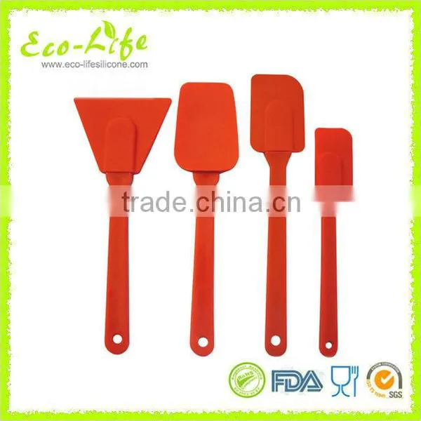 Set of 4 Non-Stick Silicone Spatula Turner With PP Handle , Silicone Kitchen Tools Set, Cake/Pizza Turner Spatulas photo-2