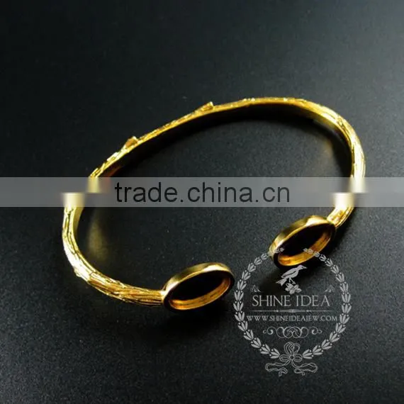 14*10mm Bezel,73*45mm Gold Plated Vintage Style Branch Bracelet Adjustable Bracelet DIY Supplies,findings 1900118 photo-2