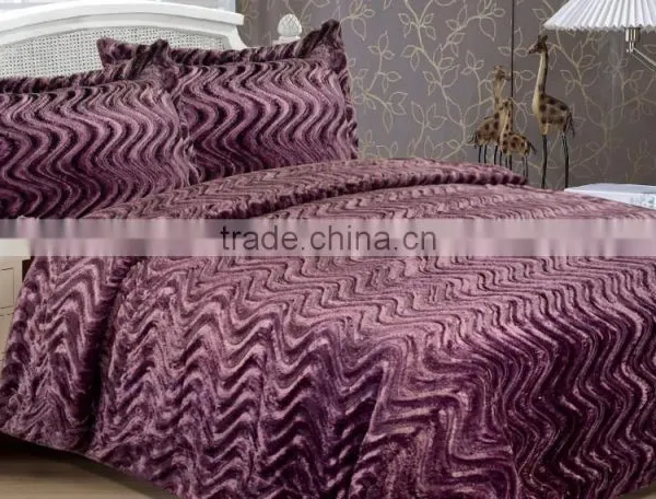 Warm and Luxury Faux Fur Throw With Pillow Bedding Set photo-3