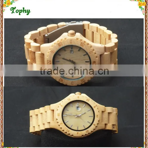 100% Healthy Natural Original Water Resistant Custom Ladies Men Watch Wood 2016