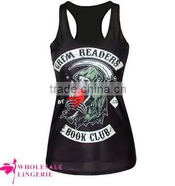 2015 Summer Hot Wholesale Cheap Black Plain Tank Top for Women