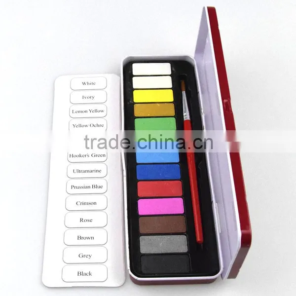 Non-toxic Popular Cake Watercolor Paint Set for Drawing 13 Colors Watercolor Paint Set photo-2