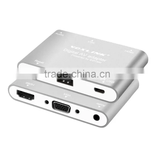 Voxlink Digital AV Adapter With VGA+Audio Dual Display Converter Power Silver/ Golden/ Gray photo-4