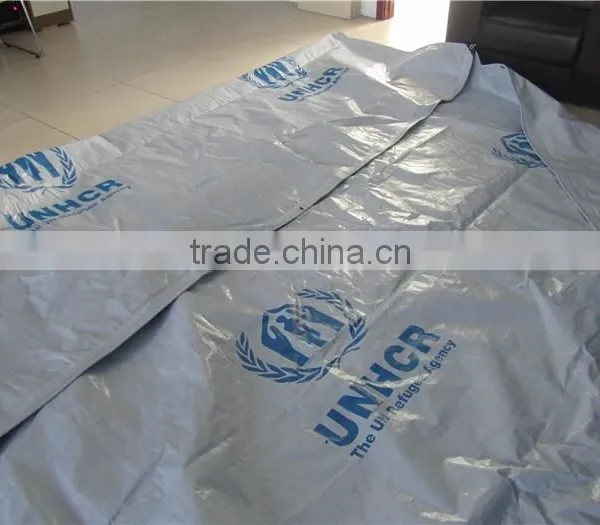 High Quality Relief Tent Tarpaulin, PE Materials Camp Tarpaulin, Waterproof Refugee Tapaulin photo-2