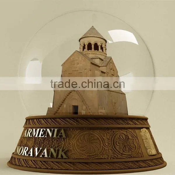 Custom Tourist Souvenir Gift Resin Armenia Noravank Snow Globes photo-2