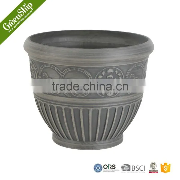 Round Coloful Indoor Large Tree Cheap Ceramic Wood Stone Garden Flower Pot photo-2