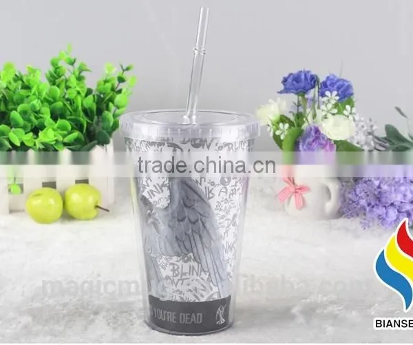 Wholesale Double Wall 24oz Plastic Tumbler With Straw Drinking photo-5
