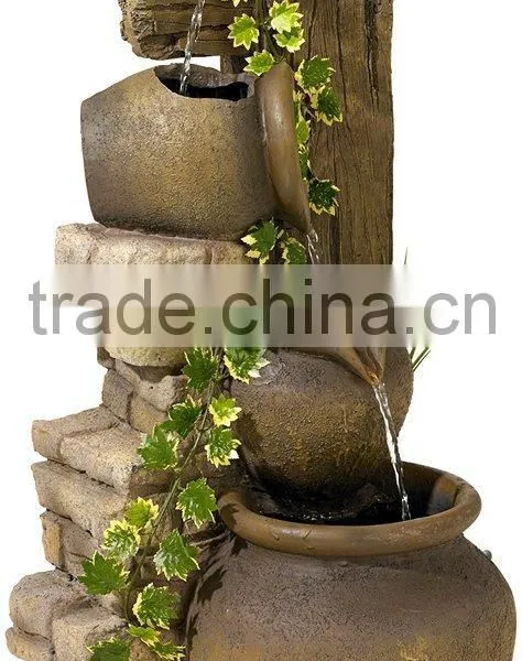 Four Rustic Jugs Cascading Water Fountain photo-3