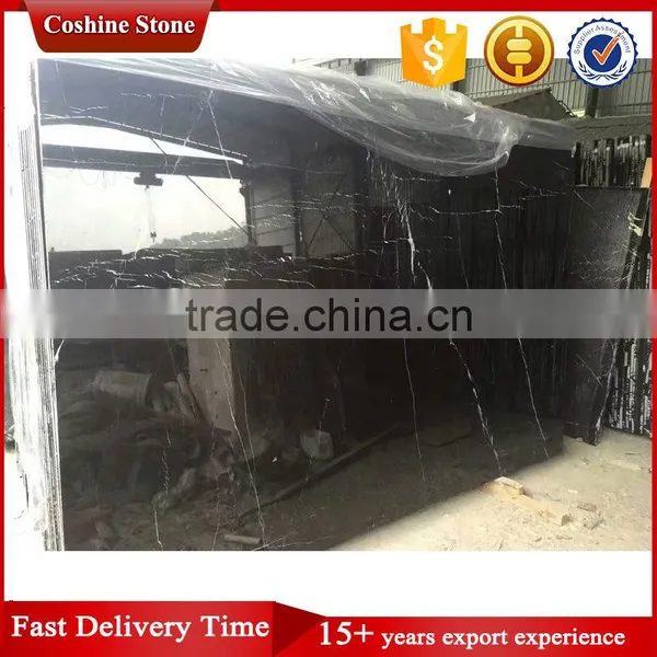 Black With White Vein Nero Marquina Marble Slab Price photo-5
