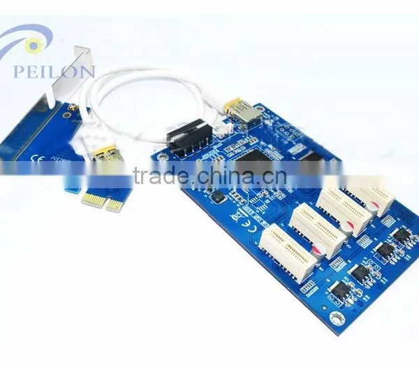 Pci-e Express 1x To16x 3 Slots Pci Riser Card Pci-e to Pci Converter Card Splitters for Pci-e 3 Port for Bitcoin