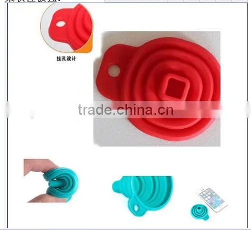 Folding Telescopic Oil Can Use a Funnel, Creative Liquid Separator, Silicone Funnel photo-3