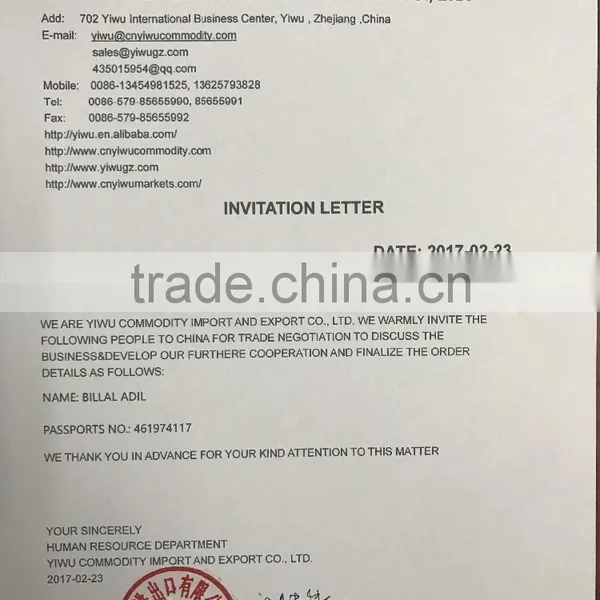 Free Issue Invitation Letter For Visa Services photo-2