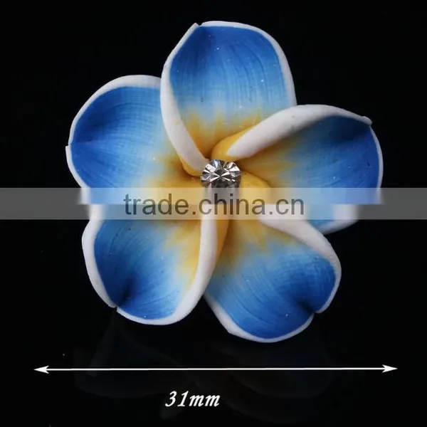 Fashion Jewelry Hawaiian Plumeria Flower Polymer Clay Rings for Women photo-3