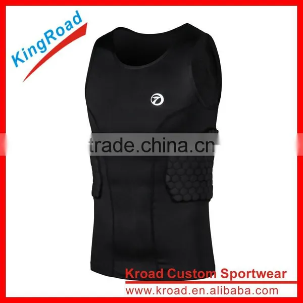 OEM Men's High Quality Padding Compression Top Short Sleeve for Compression Clothing photo-3