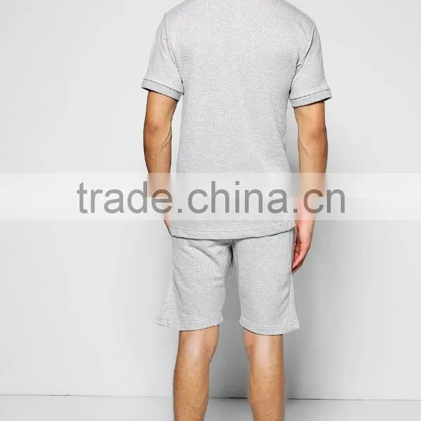 Short Sleeve Tracksuit Cotton and Polyester Sweatsuit for Men Custom photo-2