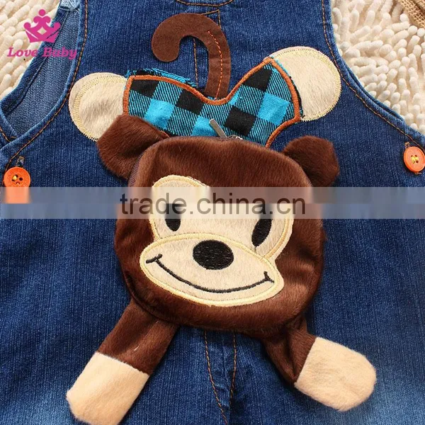 Wholesale Baby Jeans Children High Quality Denim Overalls Kids Monkey Fashion Jeans photo-2