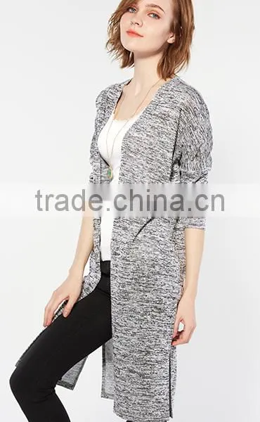 Women's Spring Open Front Long Cardigan Sweater From OEM Factory photo-3