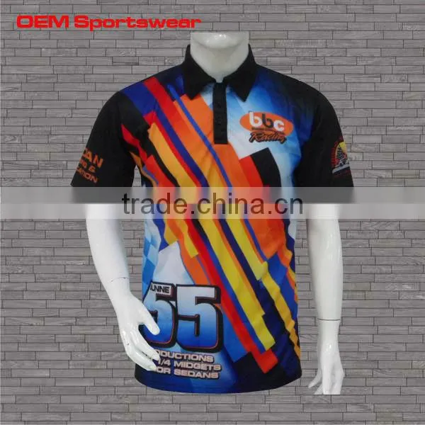 Short Sleeve Blue Dye Sublimation Mesh Motocross Jerseys photo-3