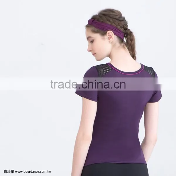 Women Gym Wear Yoga Fitness Short Sleeve T Shirts photo-3