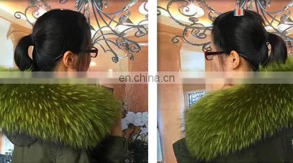 Factory Wholesle 100% Real Raccoon Fur Collar photo-5