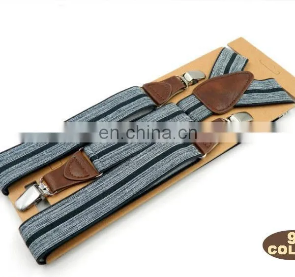 Fashion Brand 3 Clips Men's Suspenders Adult Striped Suspenders photo-6