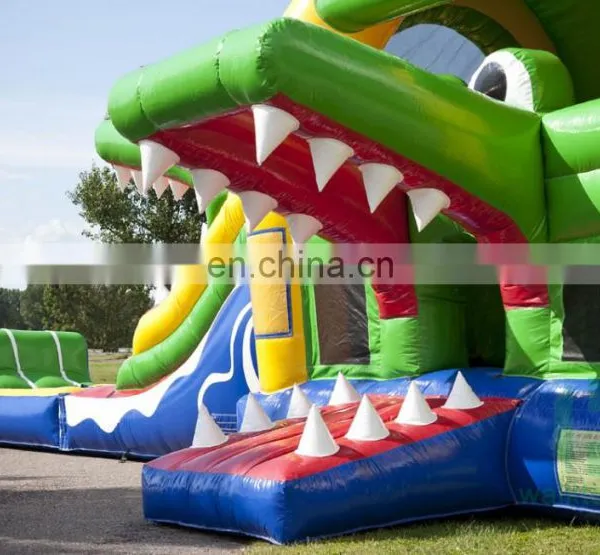 HI Hot Sale!! Animal Themed Inflatable Long Water Slide, Grass Pool Bouncer Sldie photo-2