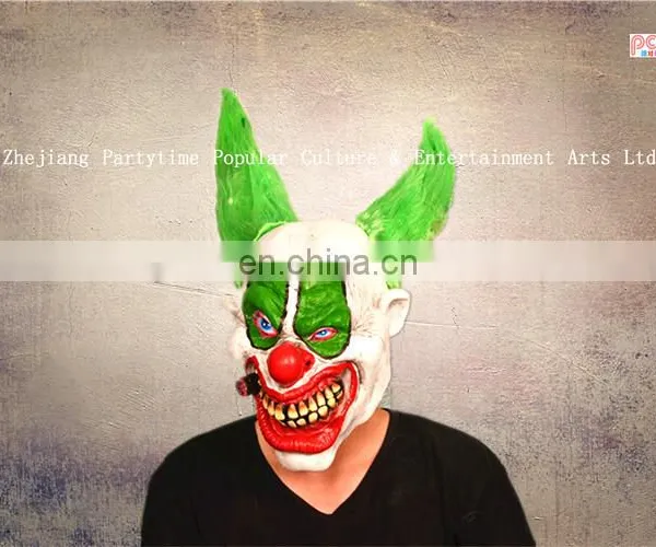Carnival Halloween Party Red Hair Clown Joker Latex Full Head Mask photo-5