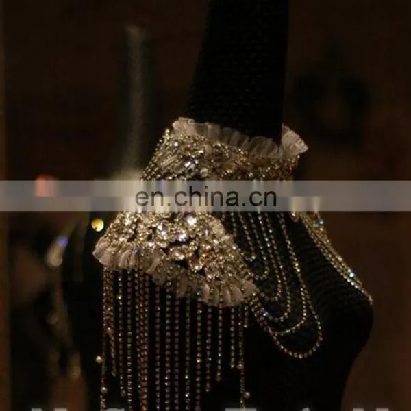 High Quality Stunning Shining Crystal Wrap For Bride High Neckline Shoulder Shawl photo-4