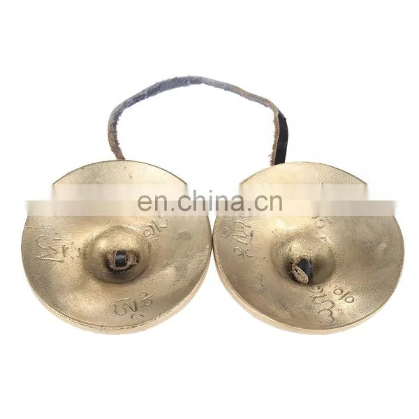 2.6in Handcrafted Tingsha Cymbal Bell W/Striker for Buddhism Meditation Old Tibet Tibetan Buddhist Bronze Tingsha Cymbals photo-3