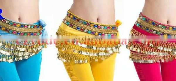 Indian Belly Dance Hip Scarf With Gold Coins Y-2033# photo-4