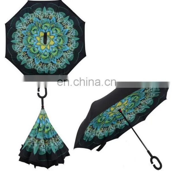 Top Quality Customized Rain Fashion C Handle Inverted Umbrella photo-4
