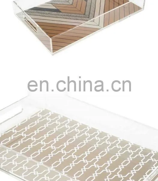 Custom Design Acrylic Plexiglass Perspex Mirror Tray,wholesale Lucite Tray With Insert photo-2