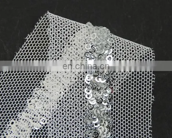 Beautiful Italy Design Sliver Sequin Mesh Lace Trim for Clothes photo-4