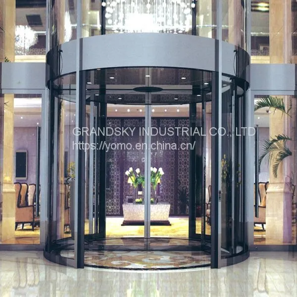 Two-wing Automatic Revolving Door, Tempered Glass Hotel Revolving Door photo-2