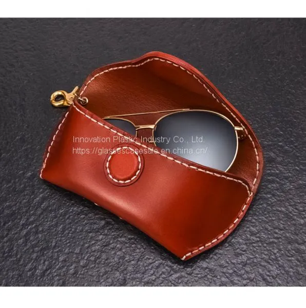 100% Purity Leather, Vintage Sunglasses Case; Crush-resistant, Personalized Eyewear Case photo-2