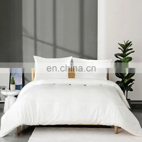 Amazon Basics Luxury Soild Warm Heat Anti-wrinkle Washed White King Home Bedding Duvet Cover Set photo-2