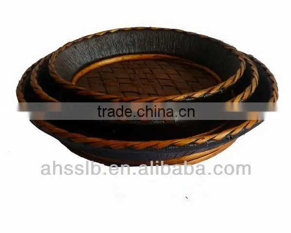 2013 New Style Wholesale Elegat Various Shaped Willow Wicker and Woodchip Storage Plate photo-3