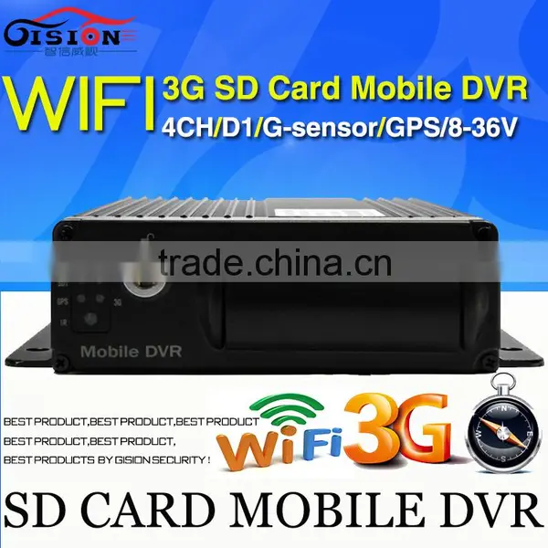 4CH WIFI G-Sensor GPS 3G SD Card Portable Dvr Mobile DVR For Bus