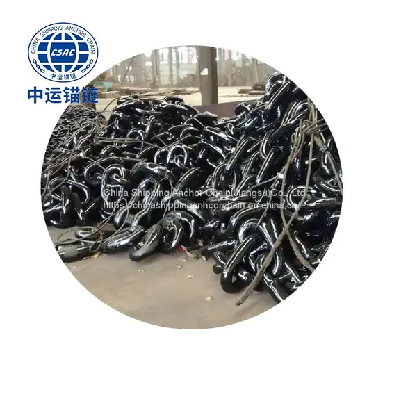 68mm Black Painted Floating Wind Power Platform Studless Link Anchor Chain