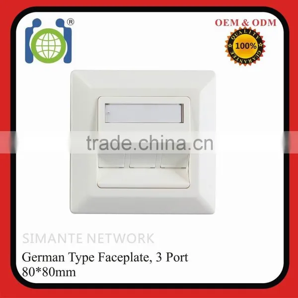 Type Ftp RJ45 2 Port 80*80mm Wall Plate for Germany photo-2